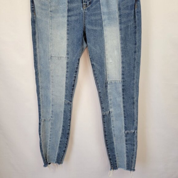 Blank NYC Reade Crop Patchwork High Rise Jeans Size 28 - Picture 4 of 13